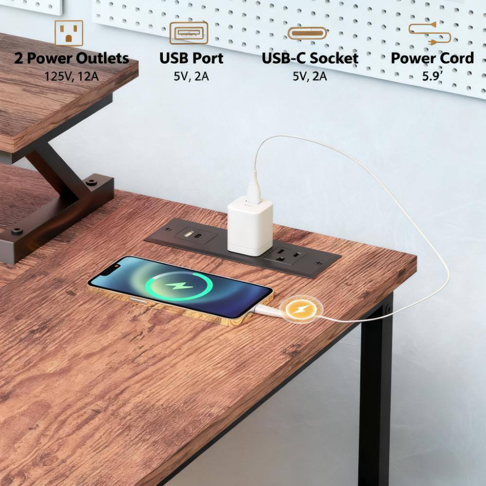 2 Power Outlets  
125V, 12A  

USB Port  
5V, 2A  

USB-C Socket  
5V, 2A  

Power Cord  
5.9'