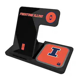 Keyscaper - Illinois Fighting Illini 3-In-1 Wireless Charger - Multicolor