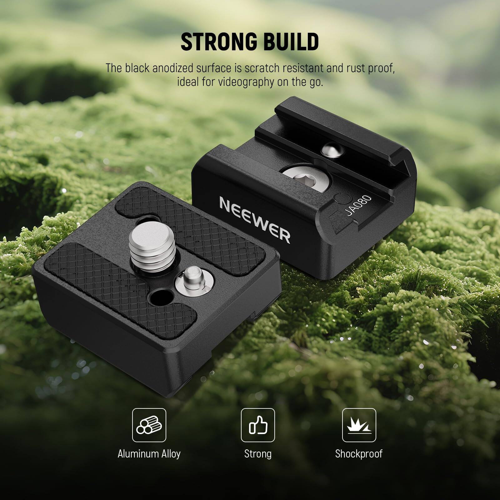 STRONG BUILD

The black anodized surface is scratch resistant and rust proof, ideal for videography on the go.

NEEWER JA080 Aluminum Alloy Strong Shockproof
