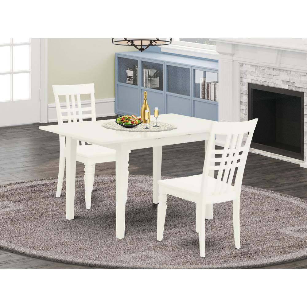 Back. East West Furniture - Dining Table- Dining Chairs - Brown.