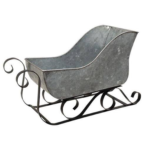Front. BreeBe - Galvanized Metal Sleigh - Multi.
