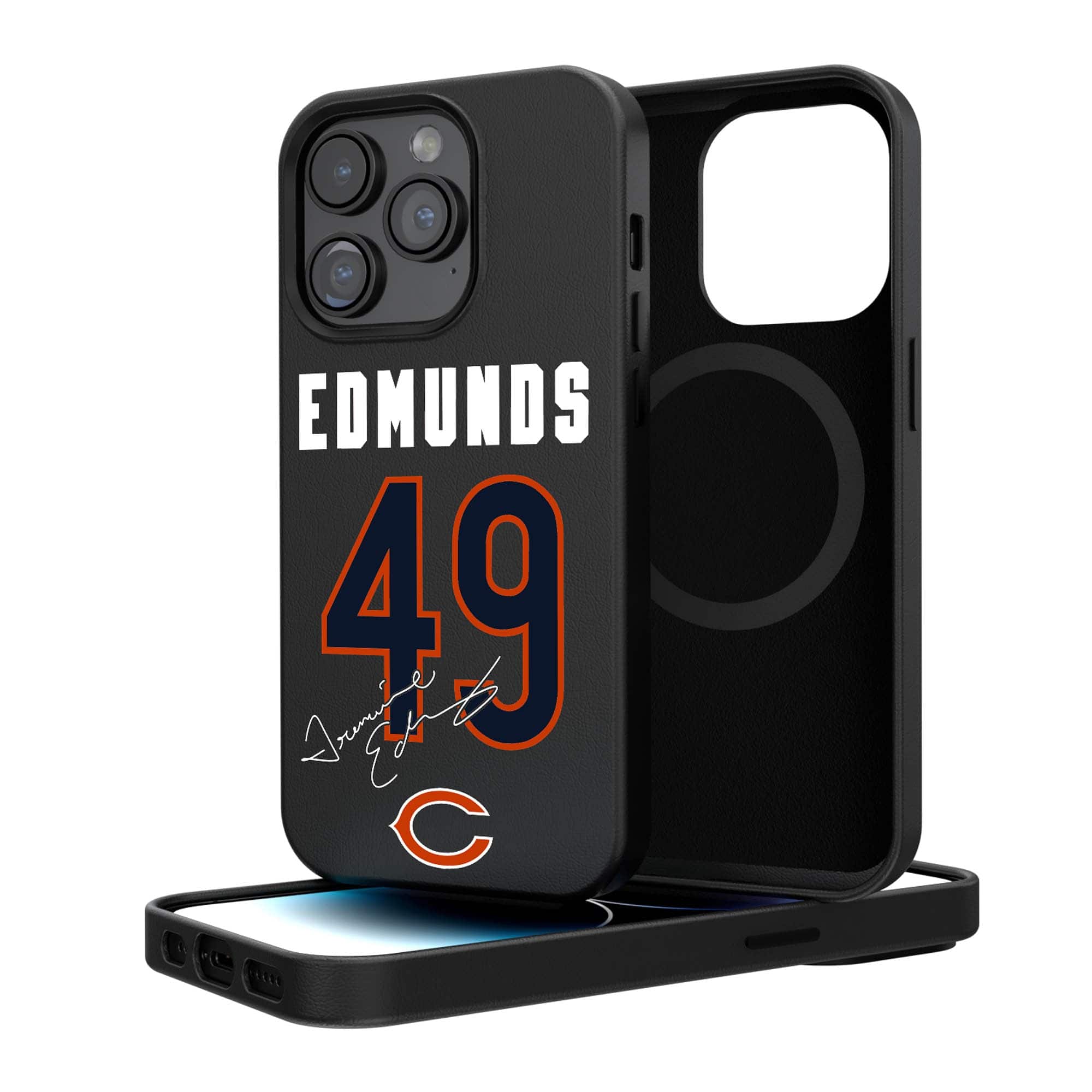 Keyscaper - Tremaine Edmunds Chicago Bears iPhone Magnetic Bump Case - 15 - Black