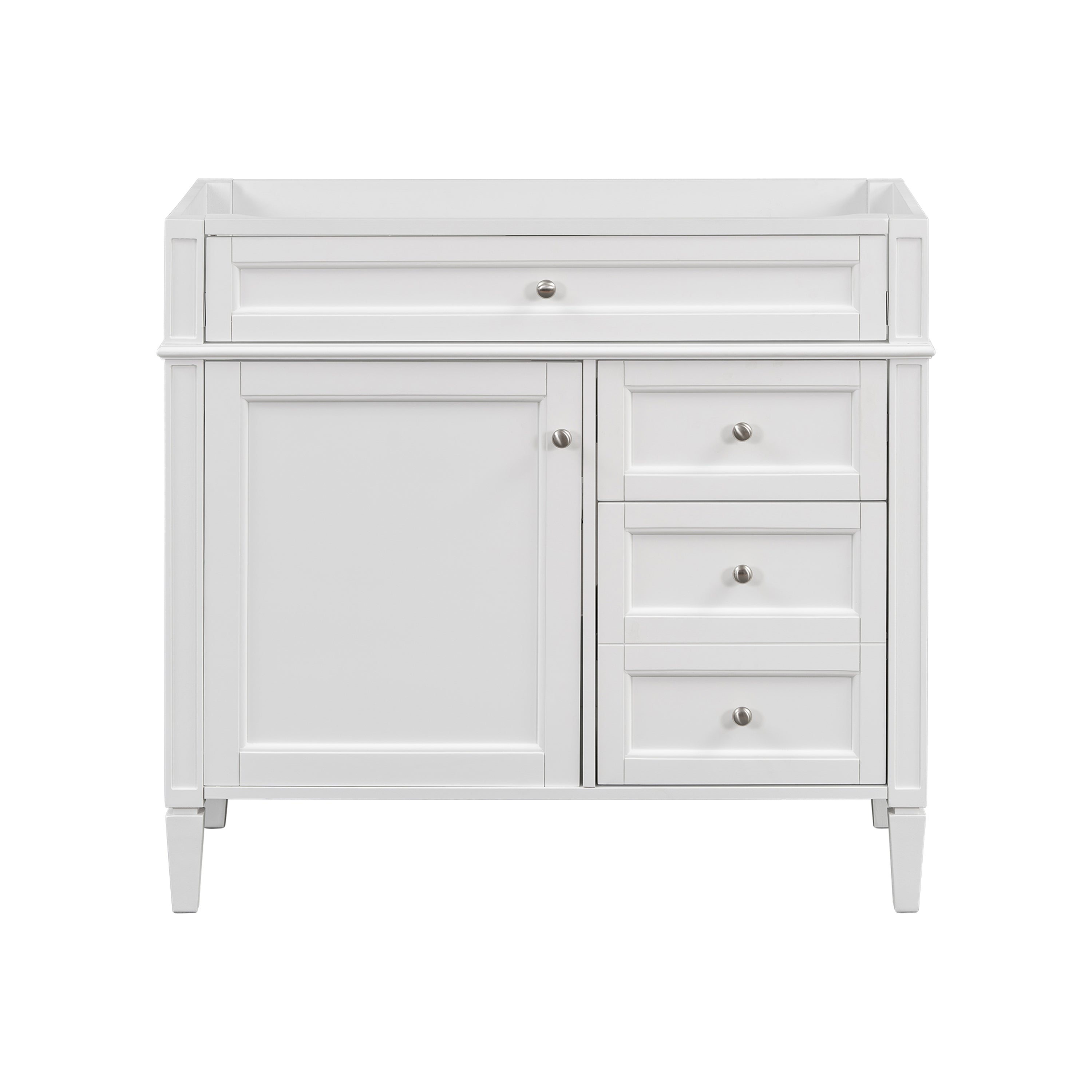 Alt View 4. Boyel Living - 36 Inch Modern Bathroom Vanity Cabinet Two Drawers Tip Out No Sink White - White.