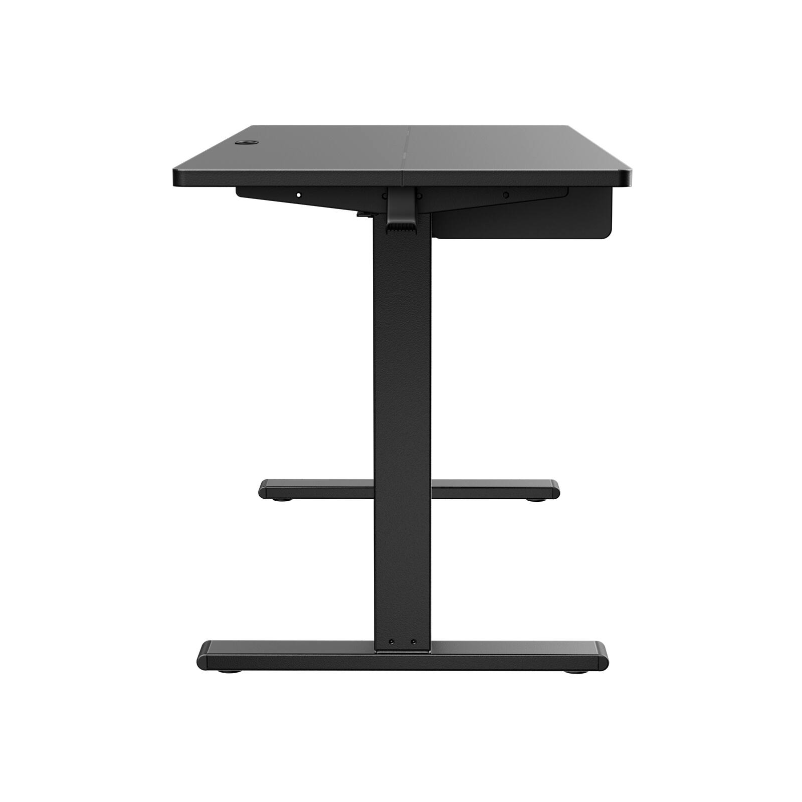 Left. HUANUO - Adjustable Standing Desk with Keyboard Tray - 48″ x 24″ - Black.