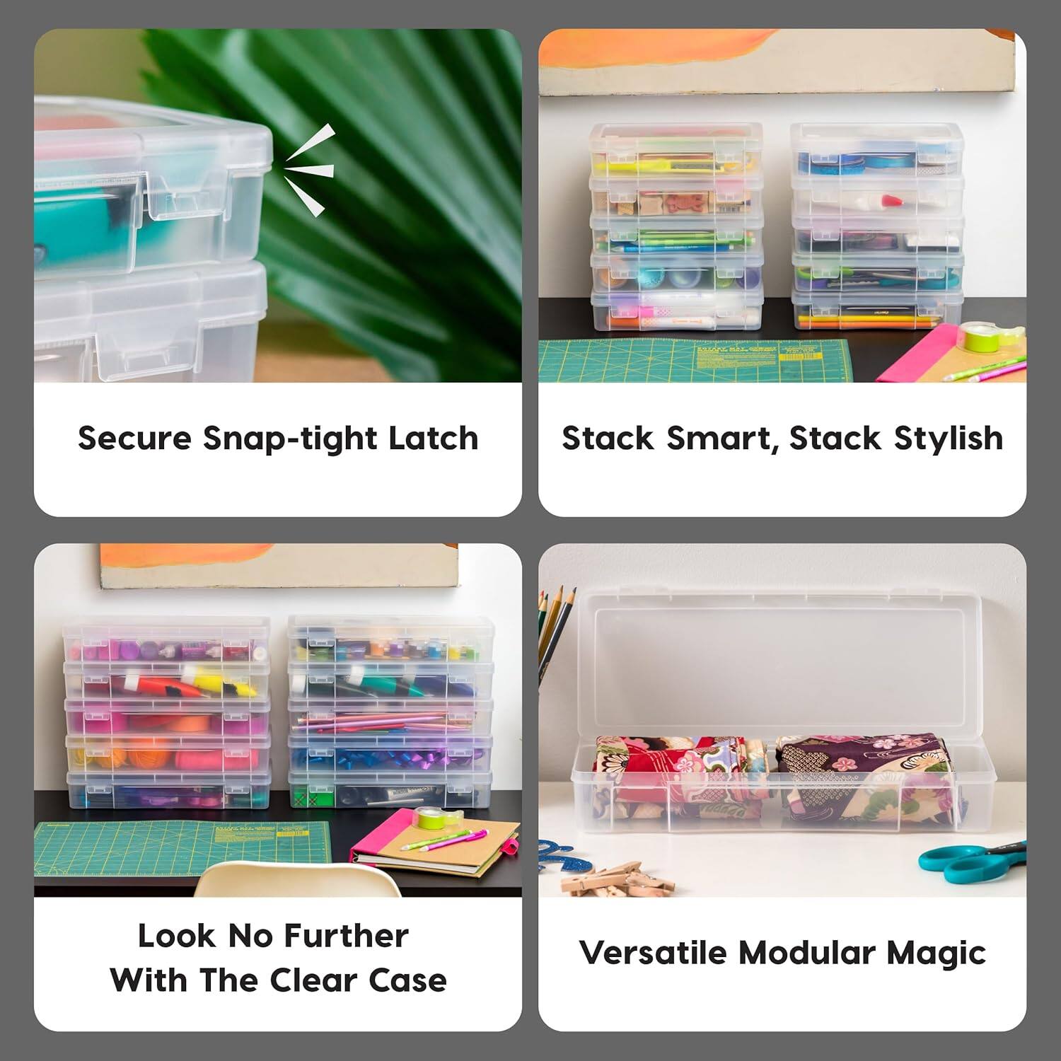 - Secure Snap-tight Latch
- Stack Smart, Stack Stylish
- Look No Further With The Clear Case
- Versatile Modular Magic