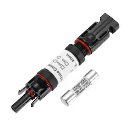 Unique Bargains - 1Set 10A Solar Fuse Holder Inline 1000V IP67 Waterproof Male/Female Connector with Fuse for PV System - Black