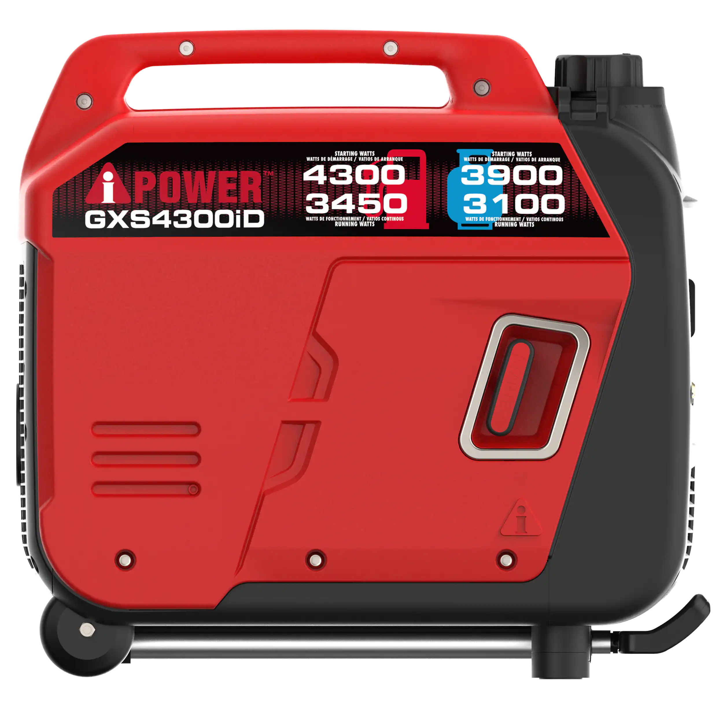 STARTING WATT: 4300  
RUNNING WATT: 3450  
STARTING WATT: 3900  
RUNNING WATT: 3100  

GX54300iD