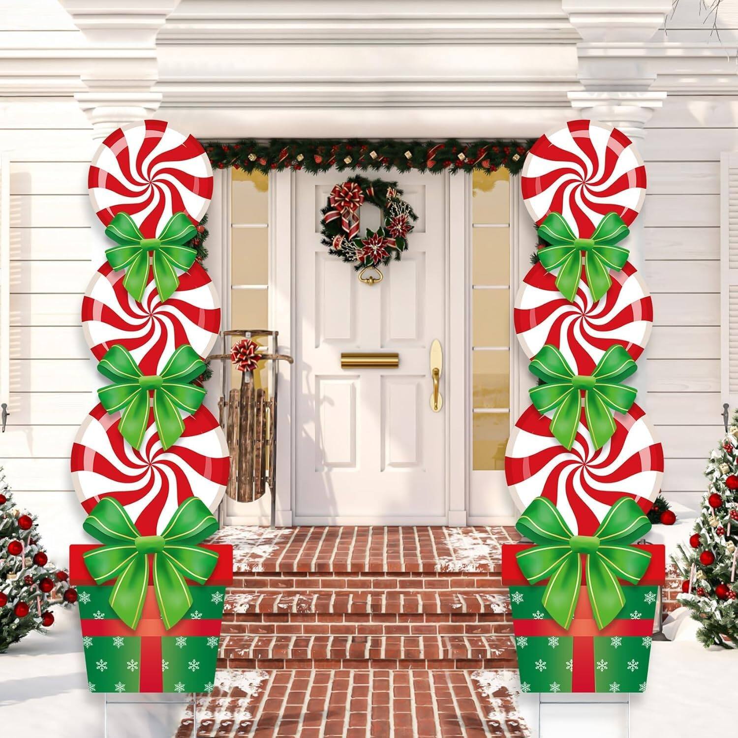 Alt View 2. NICHOLAS KLEIN - Christmas Candy Yard Stakes Decorations Outdoor With Lights 49" Xmas Signs Candyland Peppermint For Garden - Default.