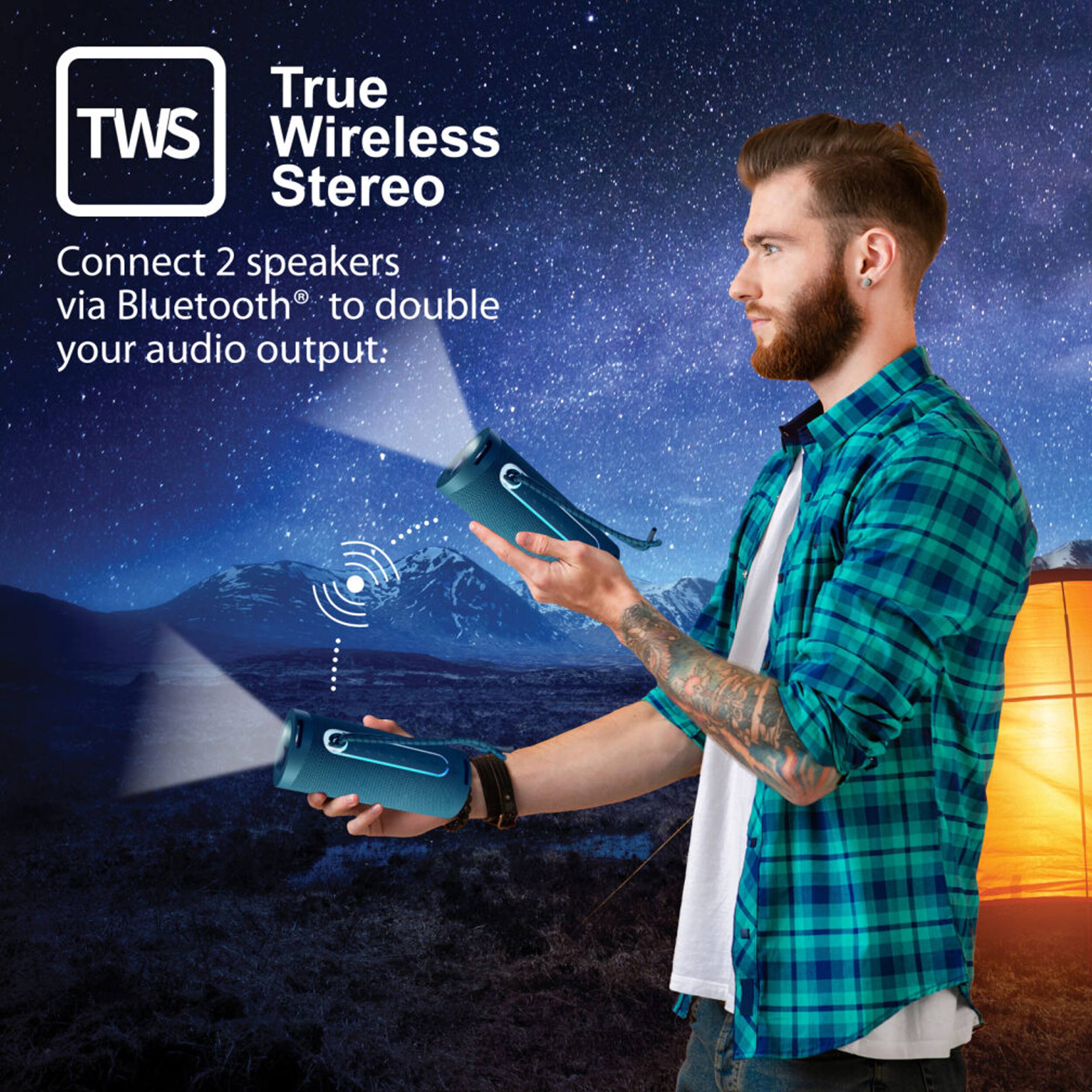 True Wireless Stereo

Connect 2 speakers via Bluetooth® to double your audio output: