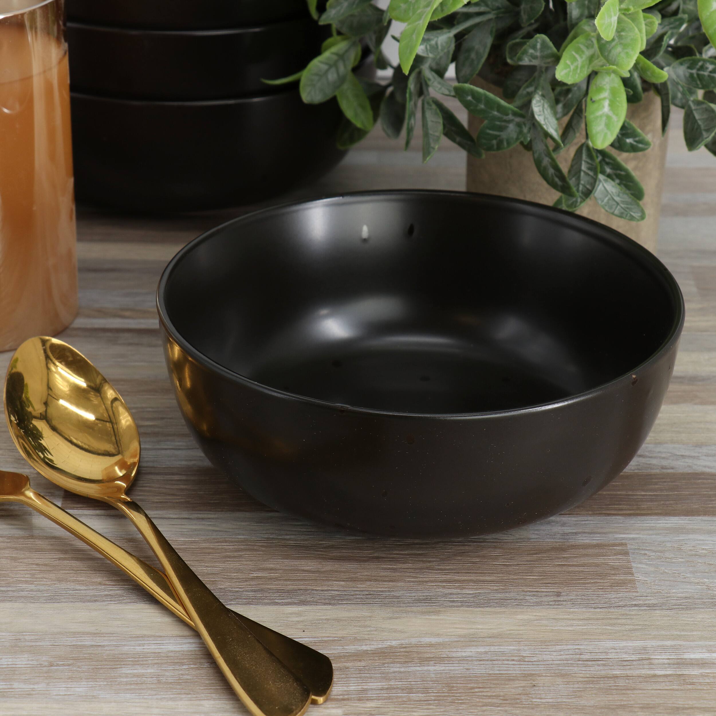 Alt View 4. Gibson - Studio 3B Mio Modern Coupe 6 Piece 6.5 Inch Round Stoneware Bowl Set in Pepper - Black.