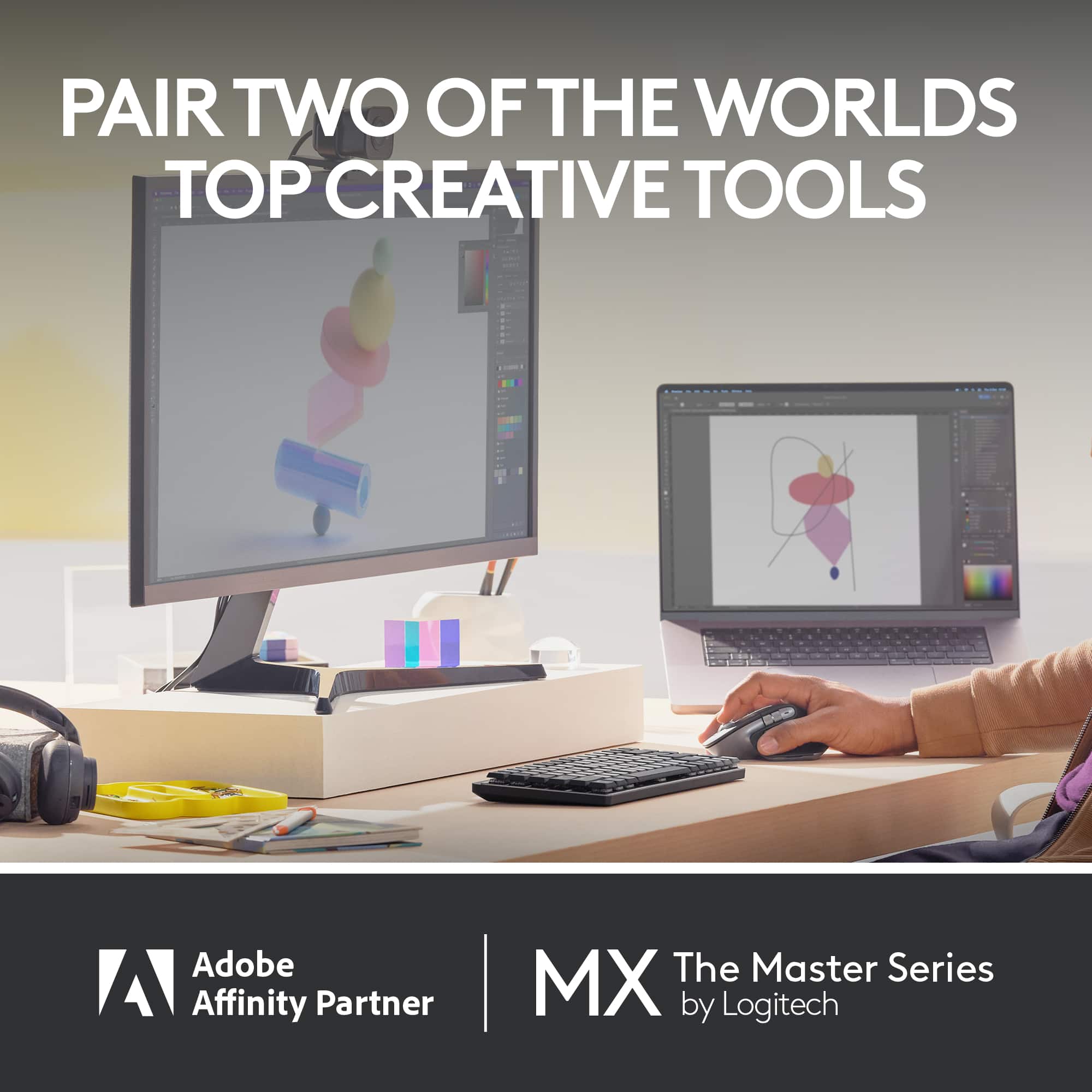 Pair two of the world's top creative tools: Adobe Affinity Partner MX The Master Series by Logitech.
