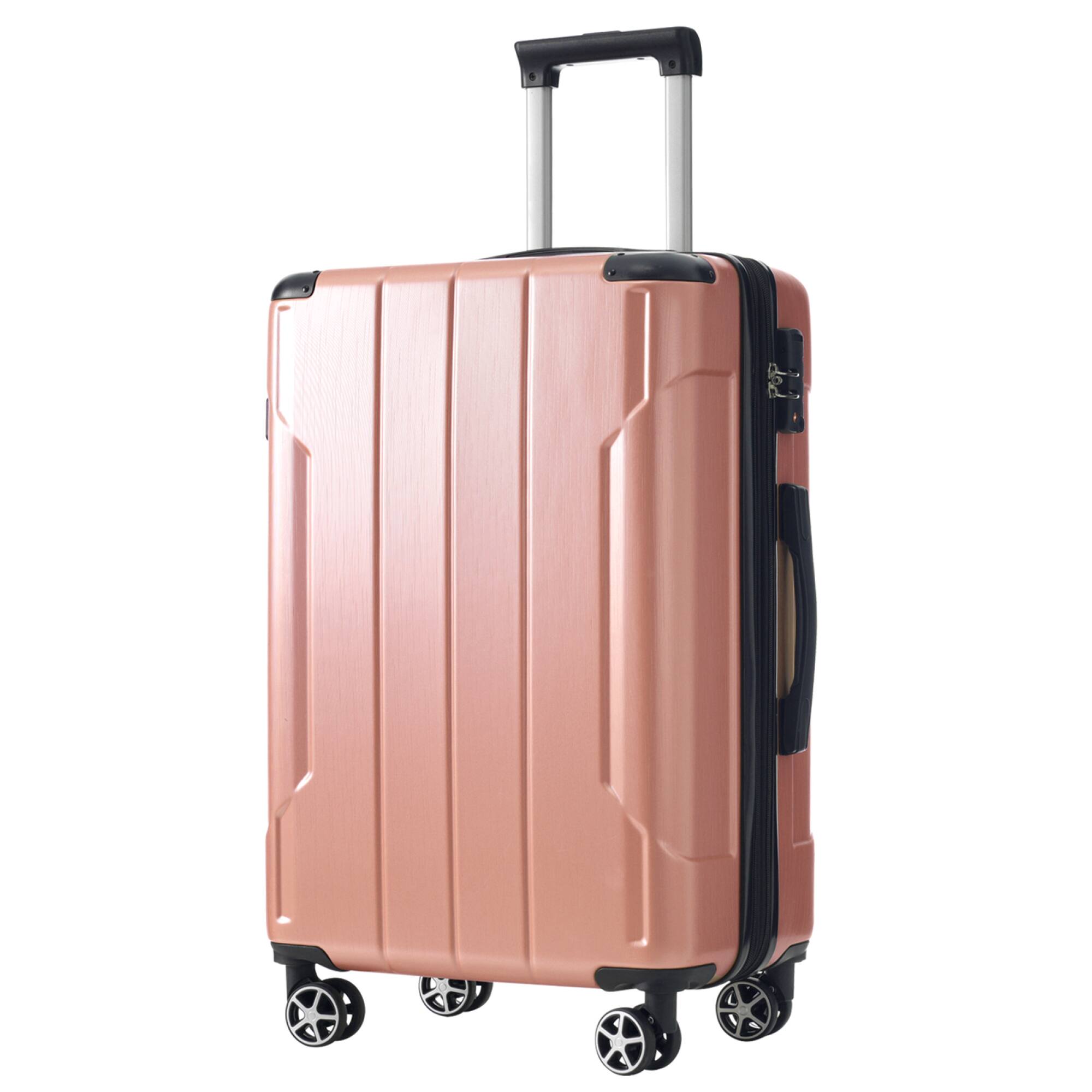 Front. ELEMENT ACE - Lightweight Expandable ABS Hardshell Luggage with TSA Lock and Double Wheels for Effortless Travel - Rose Pink.