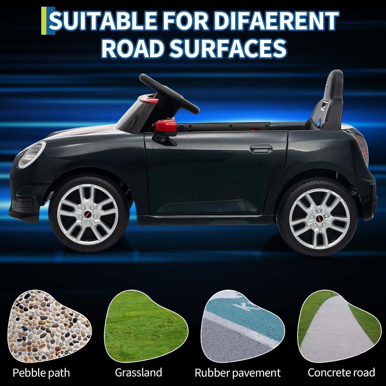 SUITABLE FOR DIFFERENT ROAD SURFACES

- Pebble path
- Grassland
- Rubber pavement
- Concrete road