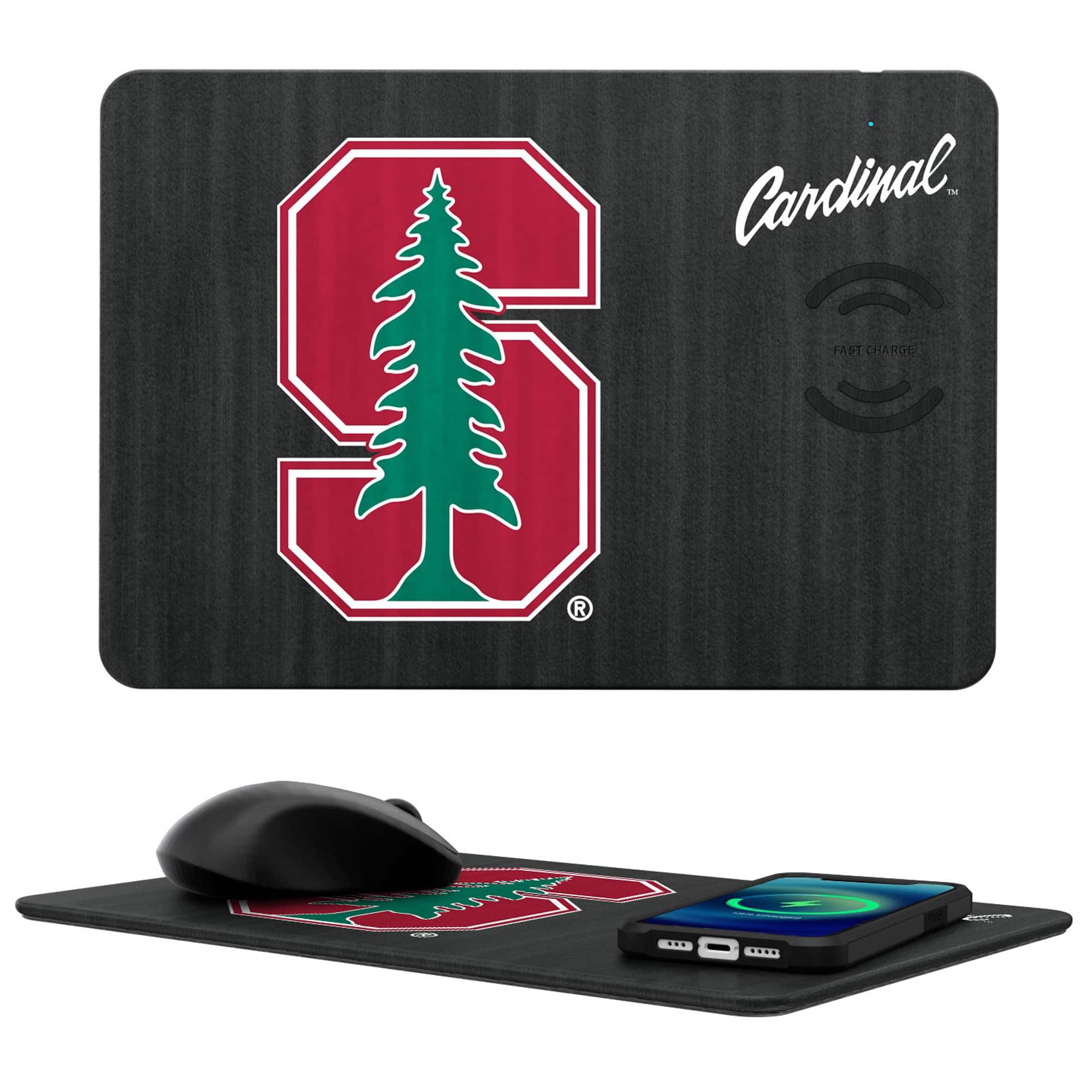 Keyscaper - Stanford Cardinal 15W Fast Wireless Charger and Mouse Pad - Multicolor