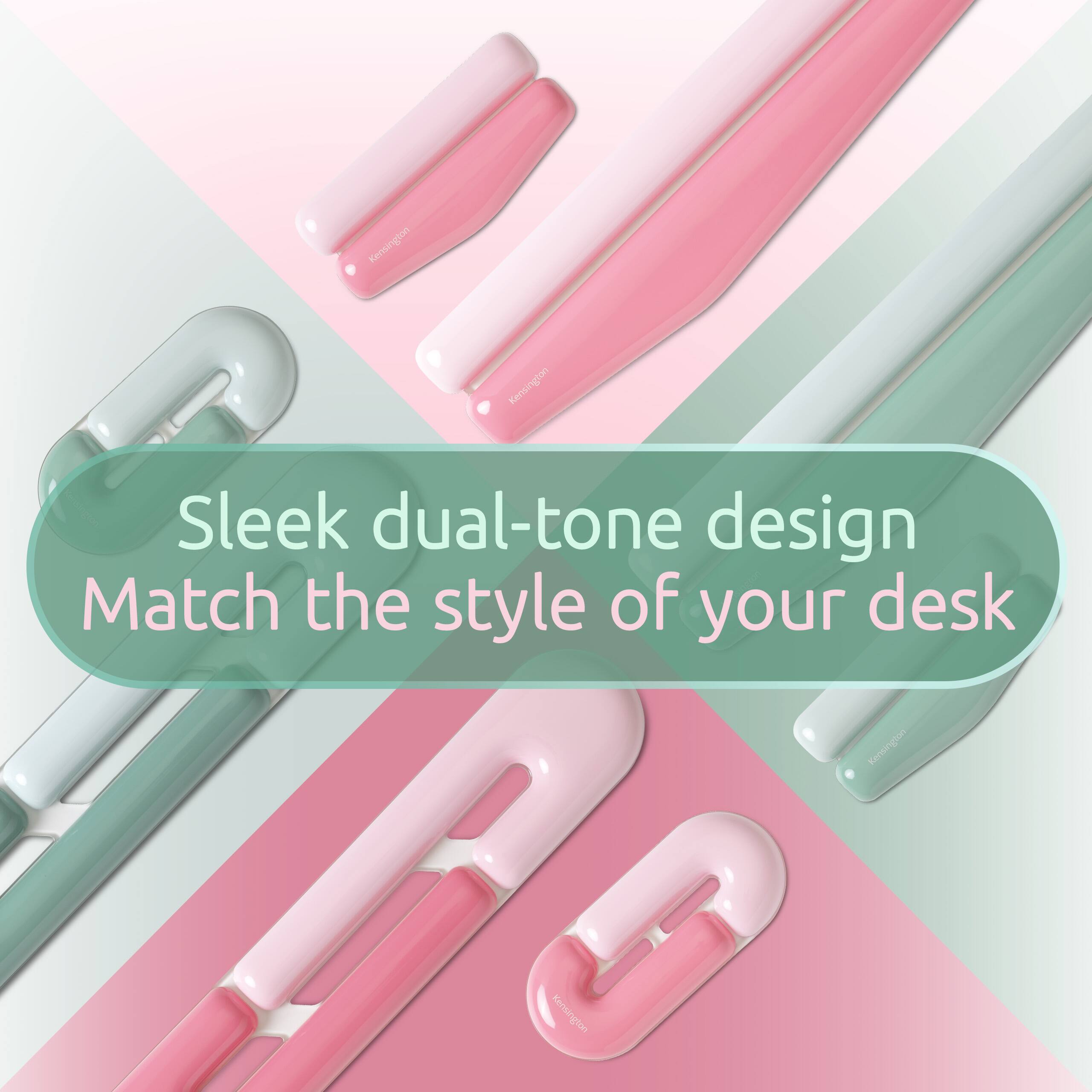 Kensington Sleek dual-tone design Match the style of your desk