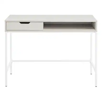 Front. OSP Home Furnishings - Contempo 40" Desk with Drawer - White Oak.