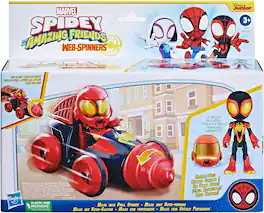 Hasbro - Marvel Spidey and His Amazing Friends Web-Spinners Miles with Drill Spinner, Car Playset