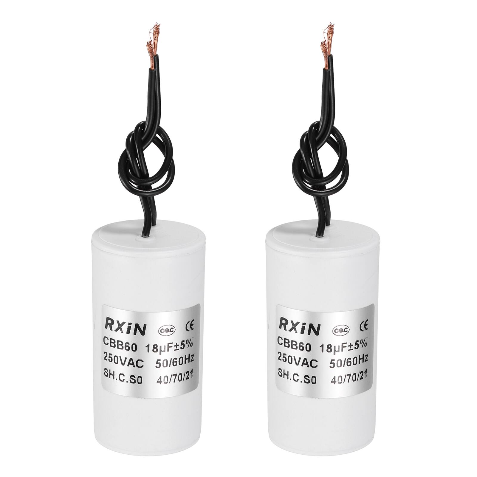 Unique Bargains - 2pcs 18uF CBB60 Running Capacitor, AC 250V Cylinder 2 Wire for Air Conditioner, Compressor, Washing Machine - White price history on PriceWatchPro