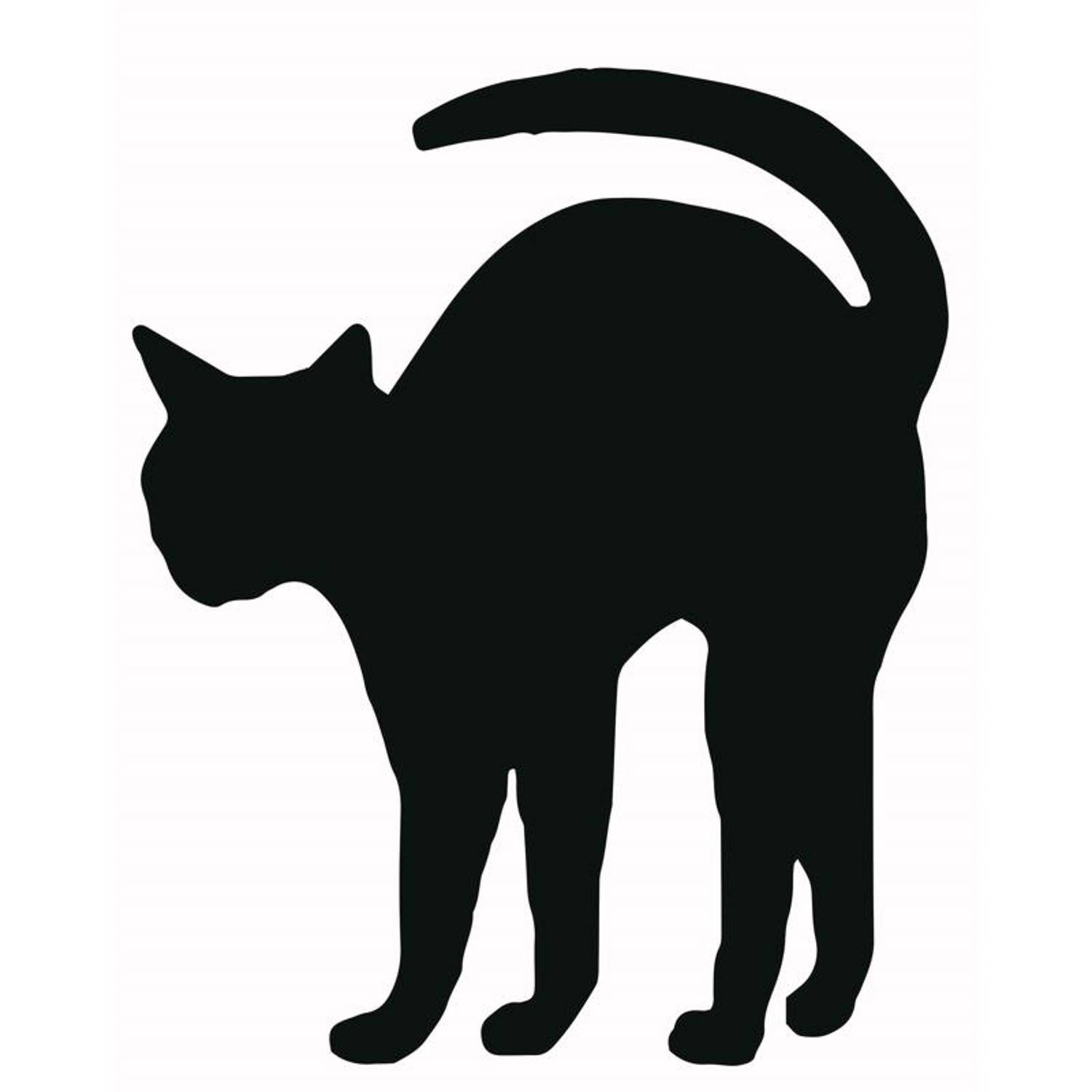 Left. Funworld - Black Cat Silhouettes Halloween Yard Décor | 3-Pack - Black.