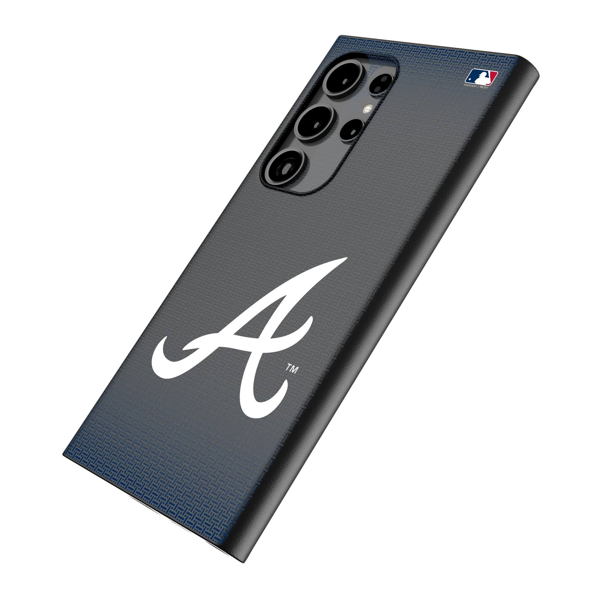 Alt View 1. Keyscaper - Atlanta Braves Linen Galaxy Magnetic Bump Case - S25 Ultra - Black.