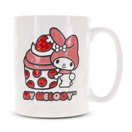 Silver Buffalo - Sanrio My Melody Cupcake Wax-Resist Ceramic Pottery Mug | Holds 17 Ounces - White