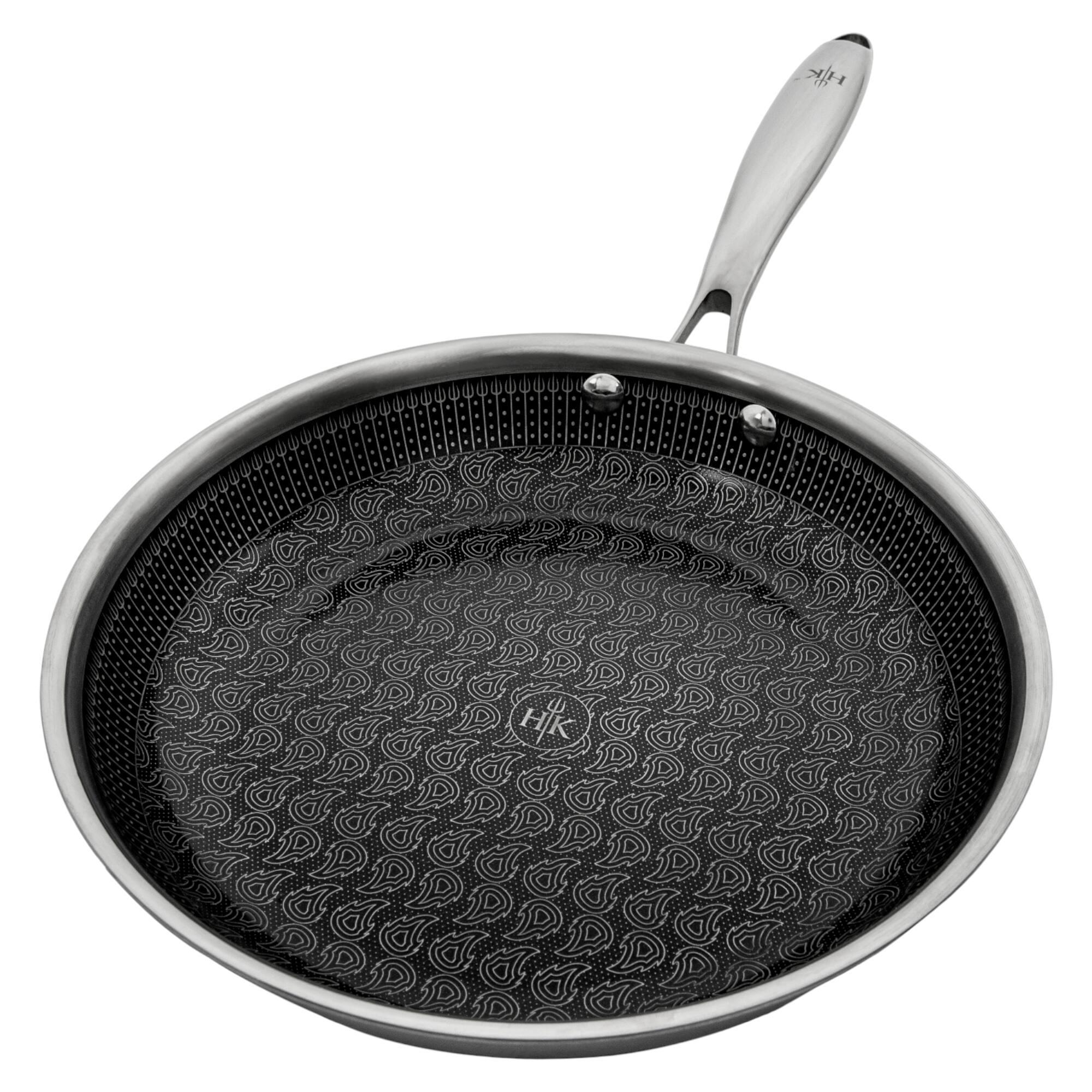 Left. Hell's Kitchen - Hell's Kitchen Hybrid 8-Inch Fry Pan - Stainless Steel.