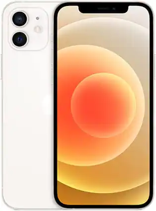 Front. Apple - iPhone 12 Mini A2176 (Fully Unlocked) 64GB - White.