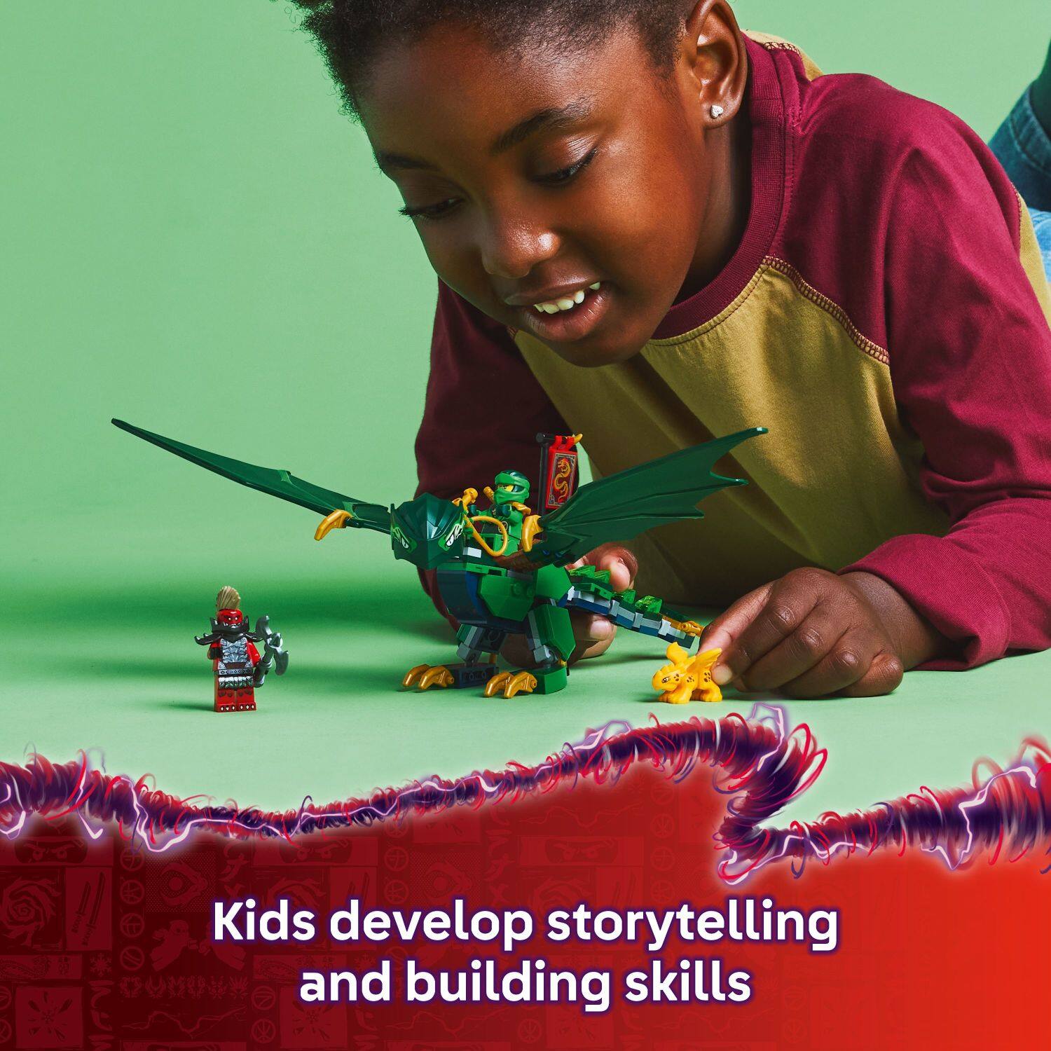 Kids develop storytelling and building skills.