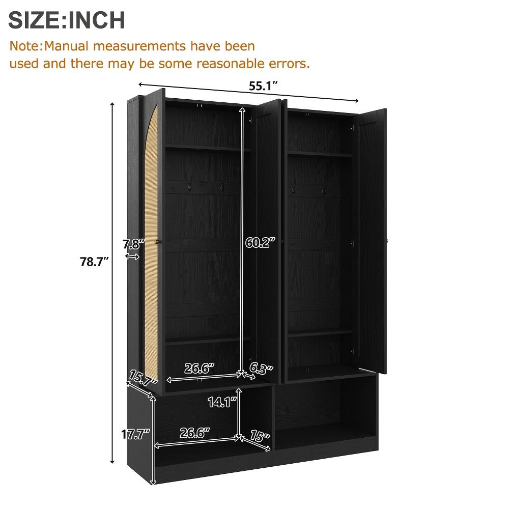 SIZE: INCH  
Note: Manual measurements have been used and there may be some reasonable errors.  
55.1"  
7.8"  
78.7"  
60.2"  
15.7"  
26.6" 6.3" 14.1"  
17.7"  
26.6"  
15"