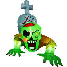 CAMULAND - 5.7FT Halloween Decorations Inflatable Crawling Ghost with Tombstone - Green