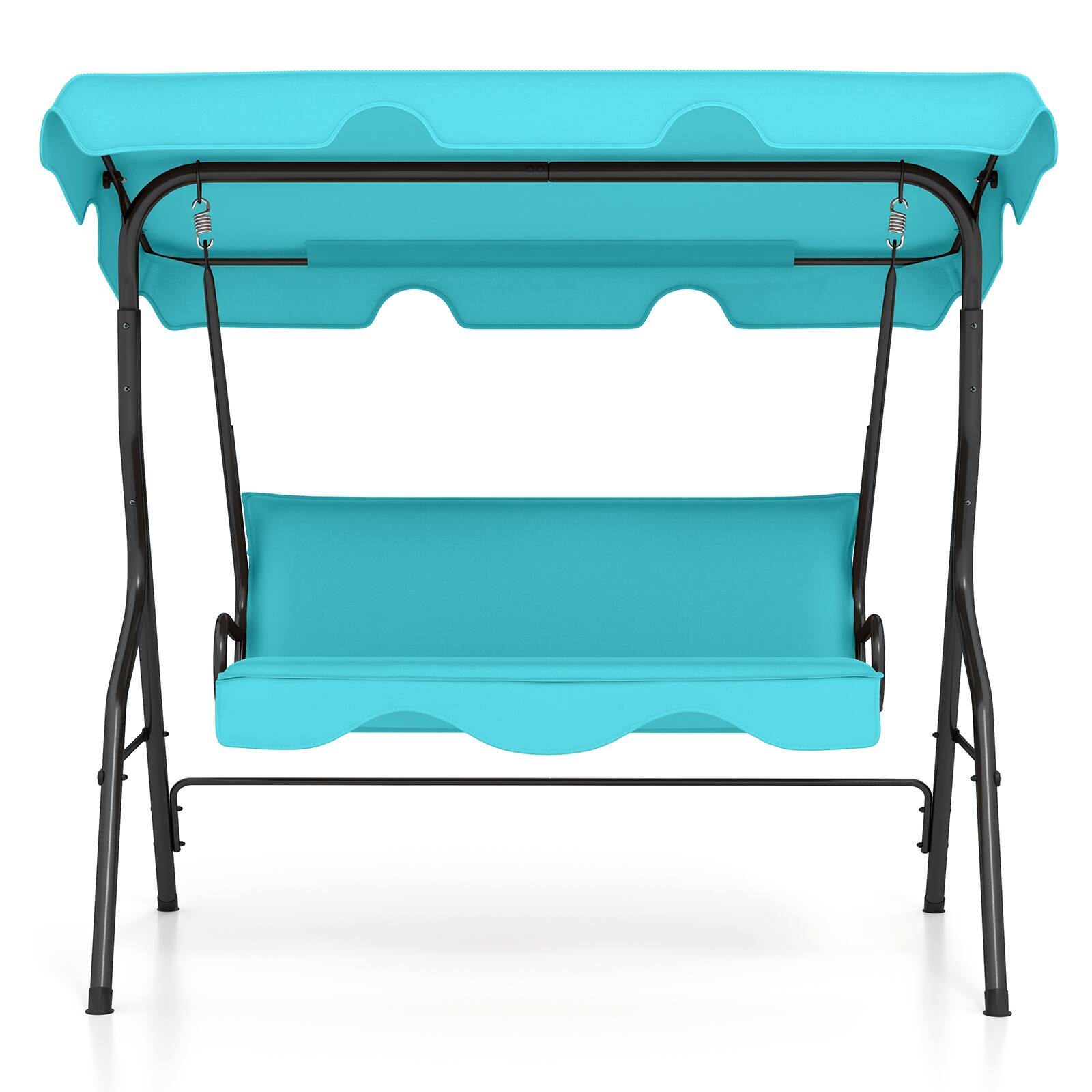 Alt View 9. Costway - Costway Patio 3 Seats Canopy Swing Glider Hammock Cushioned Backyard - Blue.