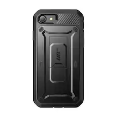 Front. SUPCASE - Unicorn Beetle Pro Rugged Holster Case for iPhone SE – Full-Body Protection with Kickstand & Belt Clip - Black.