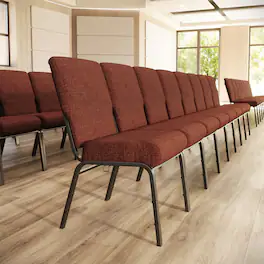 Flash Furniture - Advantage 20.5 in. Cinnamon Molded Foam Church Chair - Red