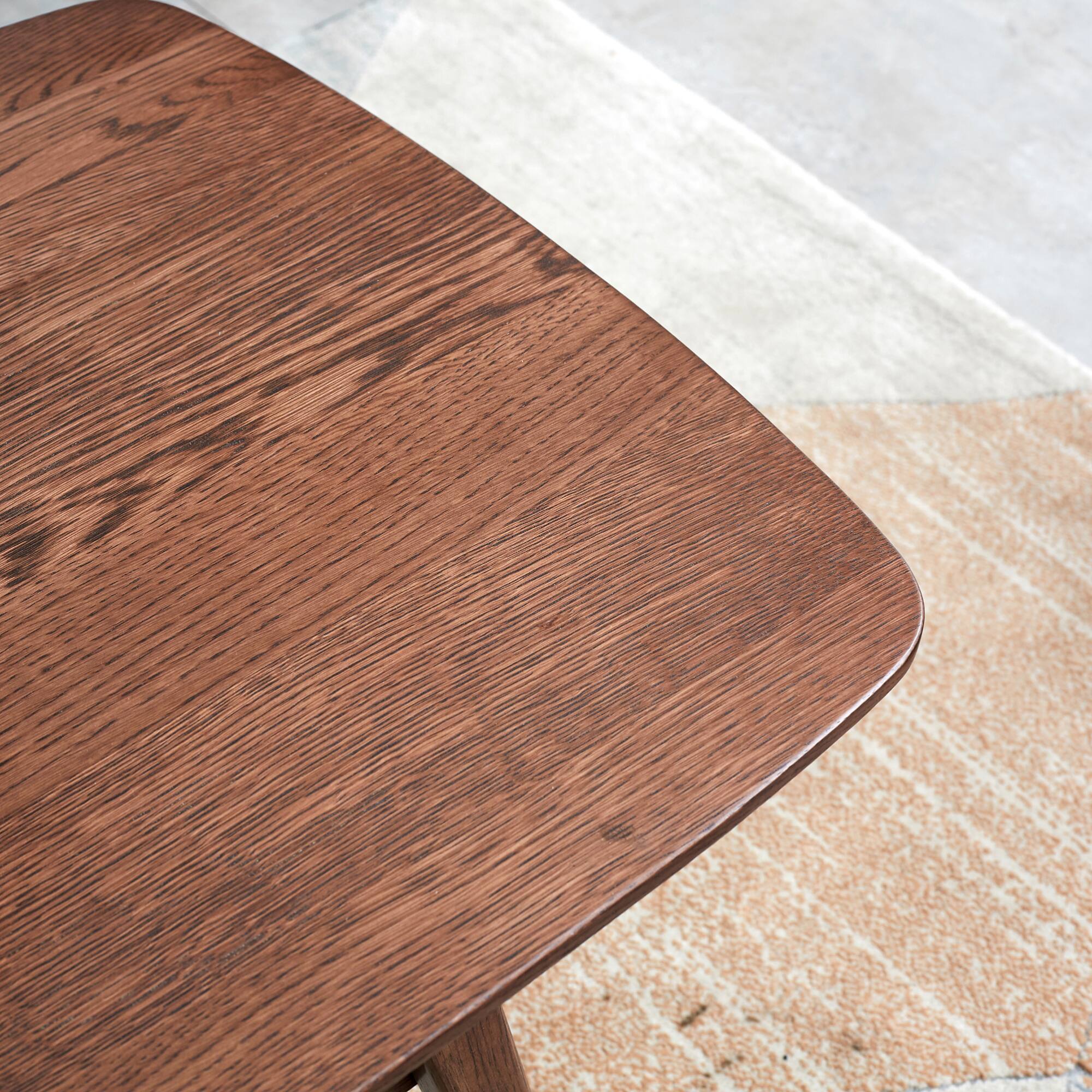 Back. GOODSILO - Solid Oak Wood Coffee Table with Storage Shelf - Dual-Layer Design for Living Room or Study Desk - Oak.