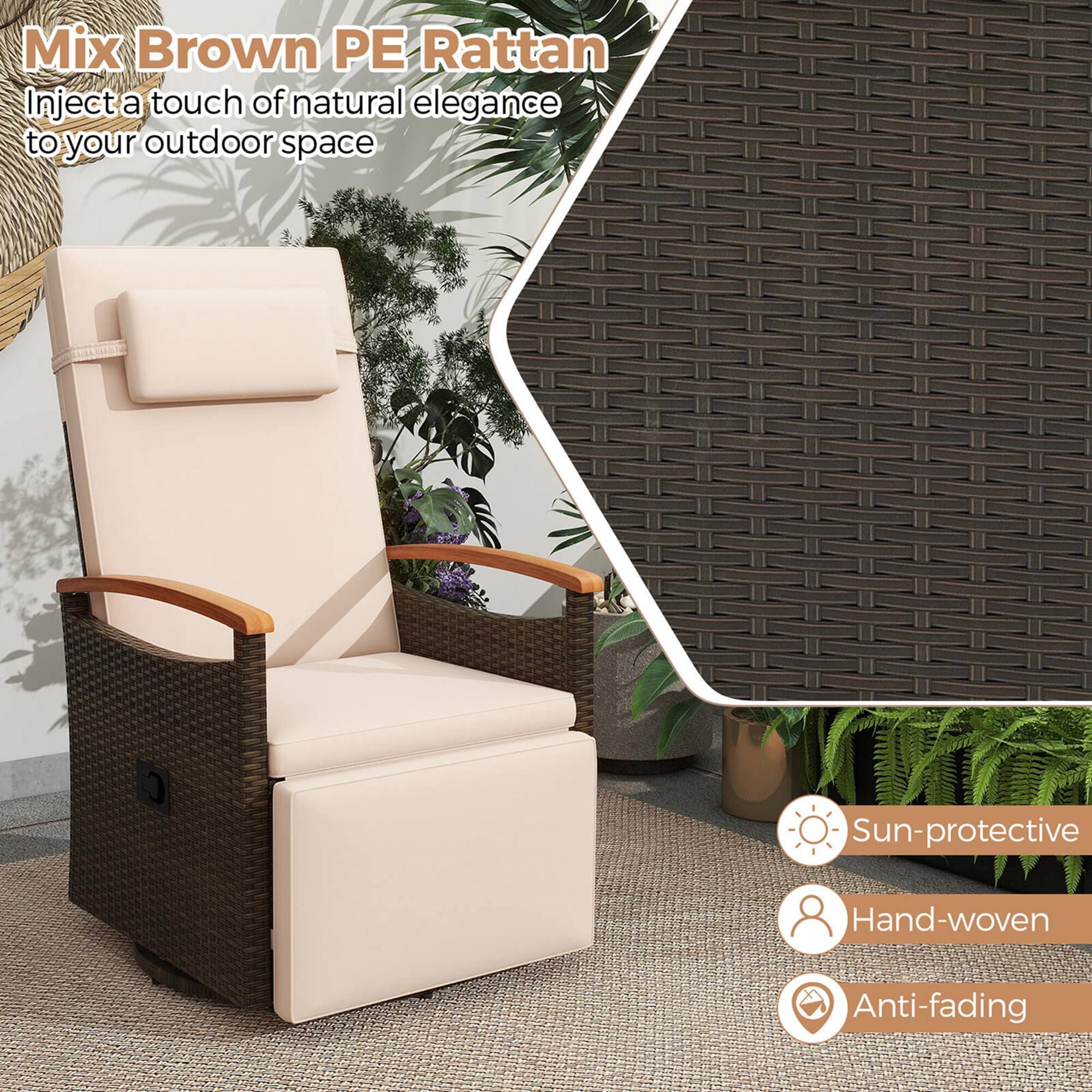 Mix Brown PE Rattan Inject a touch of natural elegance to your outdoor space Sun-protective Hand-woven Anti-fading