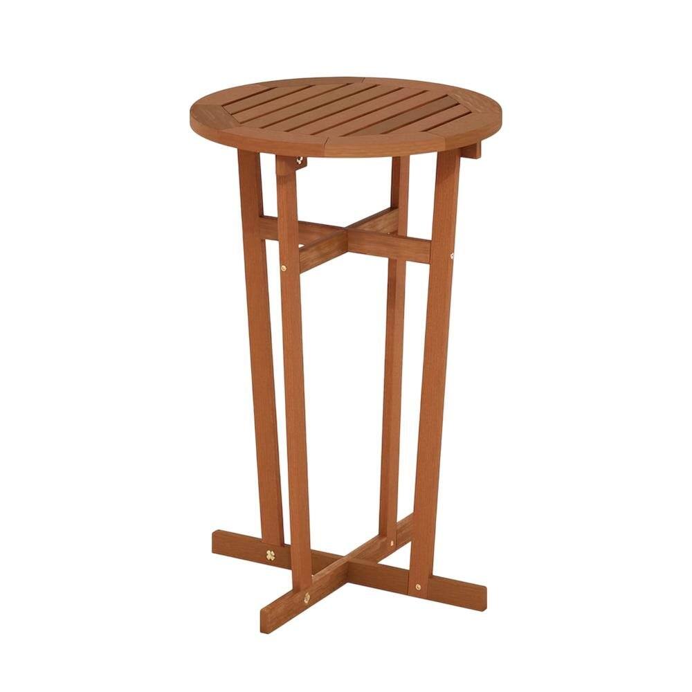 Front. Outdoor Escape - Teak Oil Hardwood Outdoor Patio Bar Table with Natural Finish for Backyard - Natural.
