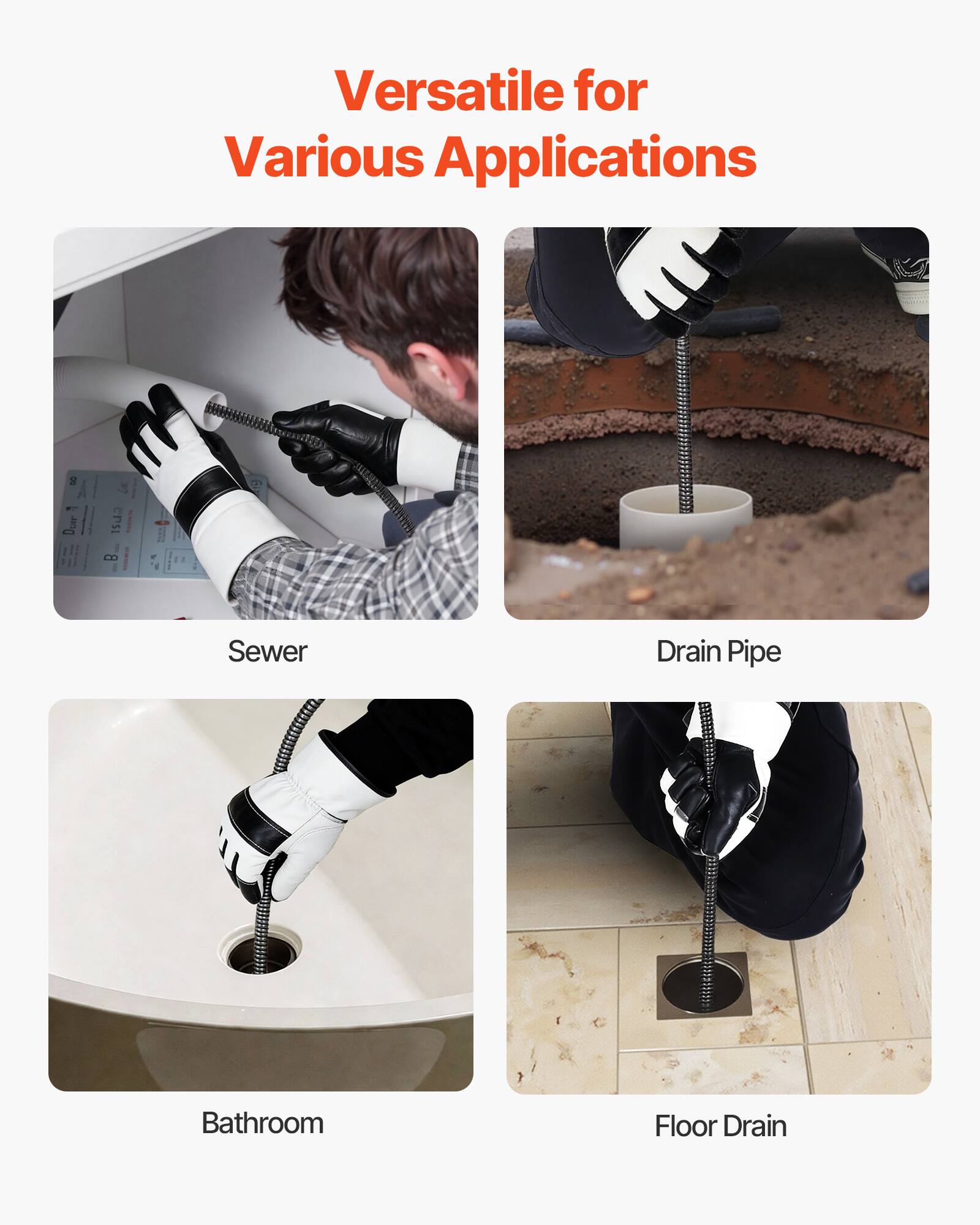 Versatile for Various Applications

- Sewer
- Drain Pipe
- Bathroom
- Floor Drain