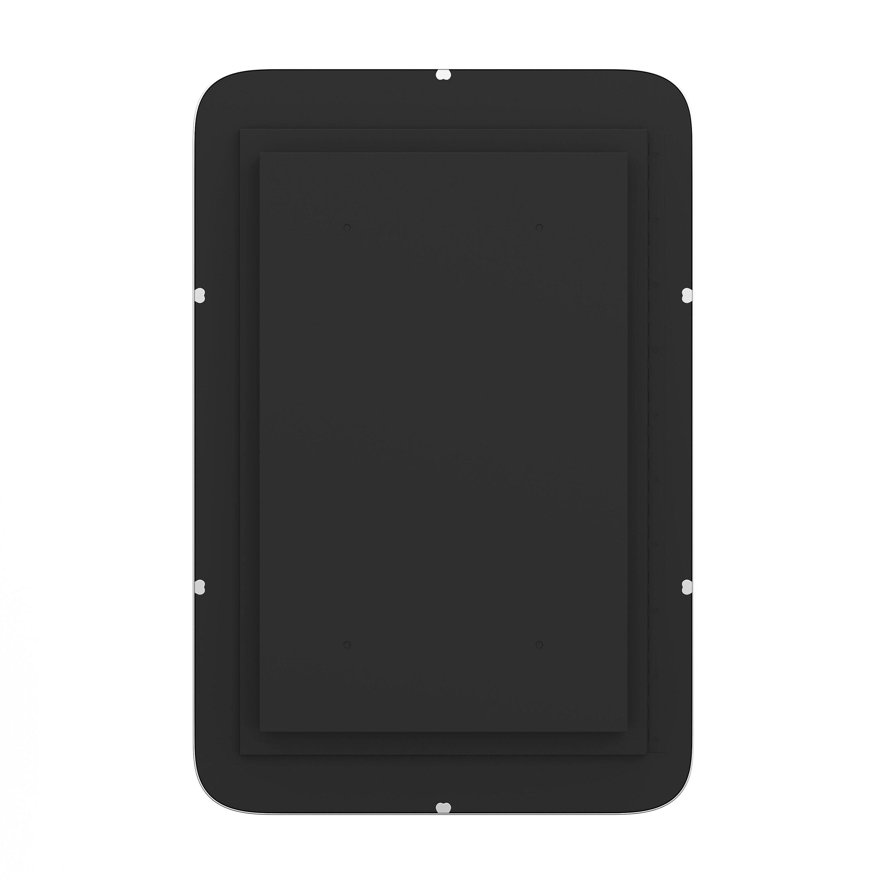 Alt View 7. Emma + Oliver - Jackie Metal Framed Bathroom Medicine Cabinet with Reversible, Recessed Design and Beveled Rounded Mirror - Silver.