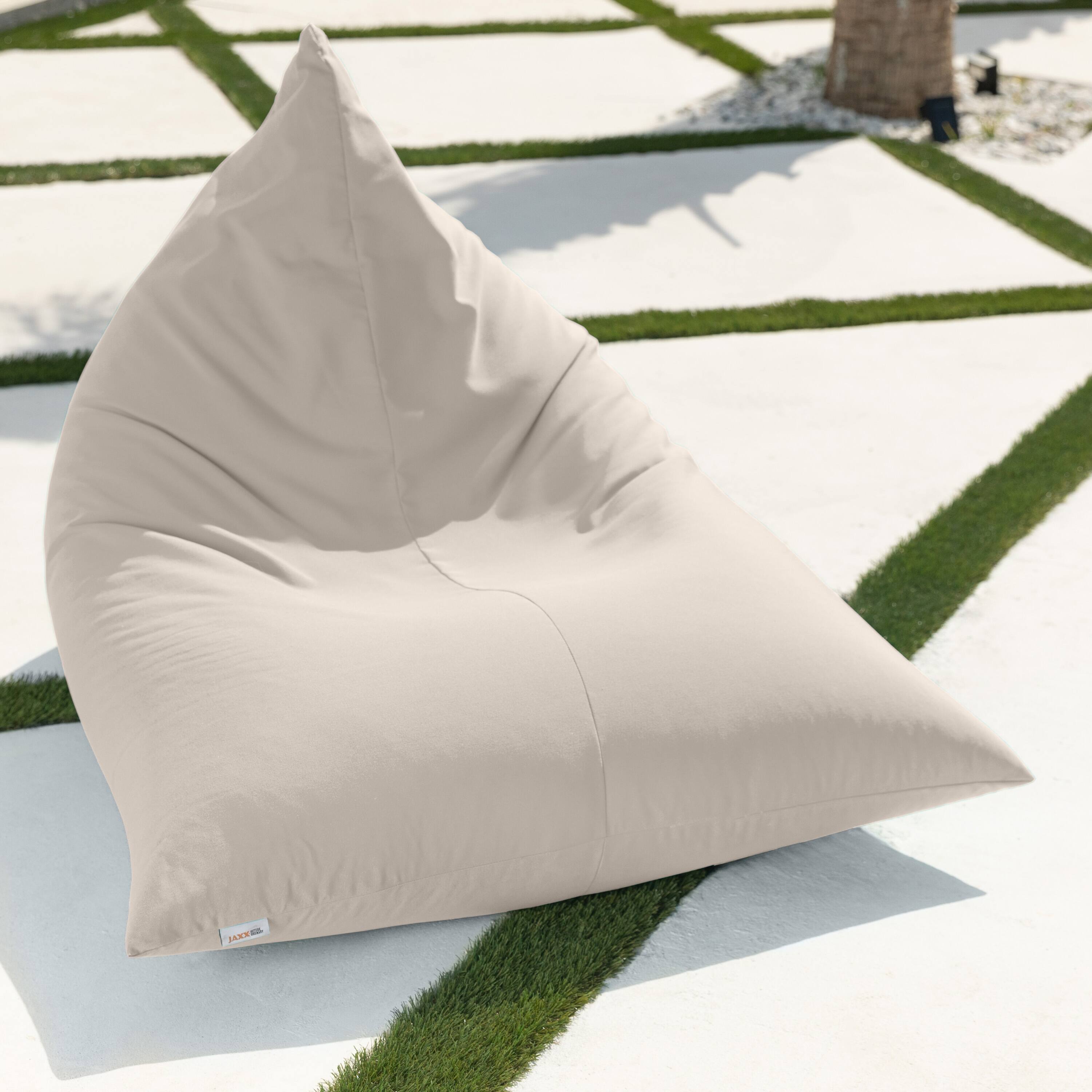 Left. Jaxx - Jaxx Twist Outdoor Bean Bag Chair, Pearl - White.