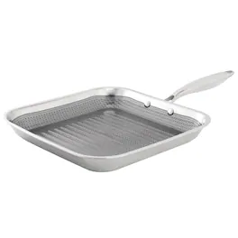 Oster - Modessa 11in Platinum Collection Hybrid Nonstick Square Grill Pan - Silver