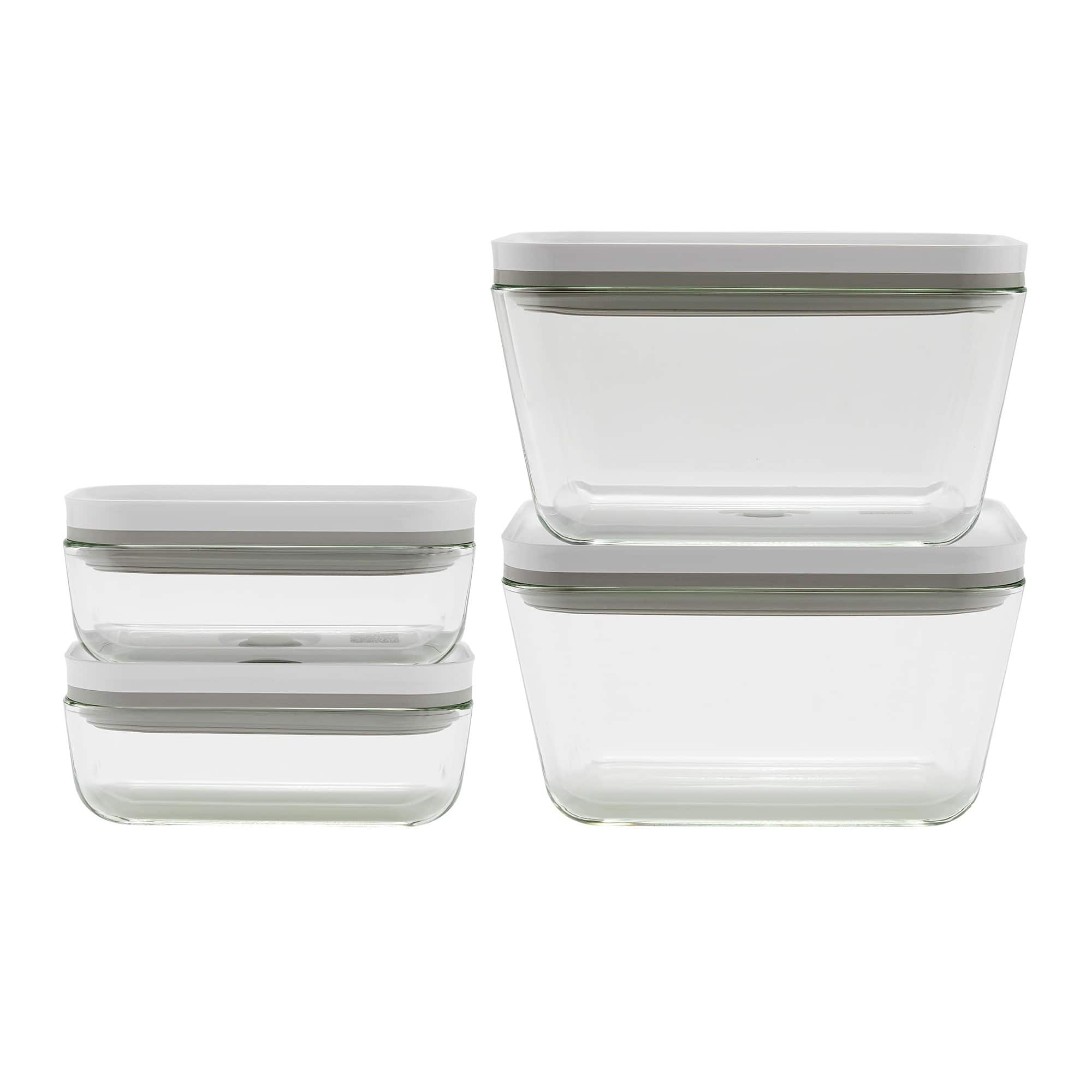 ZWILLING - Fresh and Save Vacuum Glass 4-pc box Set, 2 x S, 2 x L containers - Clear