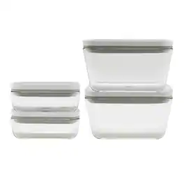 ZWILLING - Fresh and Save Vacuum Glass 4-pc box Set, 2 x S, 2 x L containers - Clear