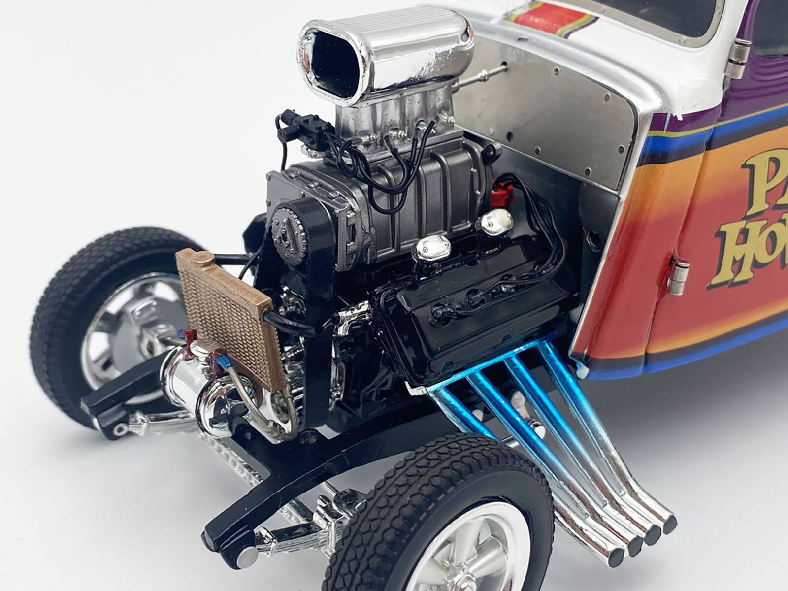 Left. ACME - 1933 Gasser "Prock & Howell - F Troop" Blue and White with Stripes Limited Edition to 348 pieces Worldwide 1/18 - Multi.