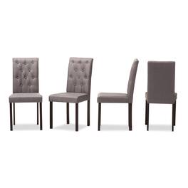 Baxton Studio - Gardner Modern and Contemporary Finished Fabric Upholstered Dining Chair - Grey/Dark Brown