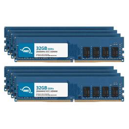 OWC - 256GB (8x32GB) DDR4 2666MHz PC4-21300 CL19 2RX8 ECC Unbuffered UDIMM 1.2V 288-pin Workstation Server Memory RAM - Black Chips