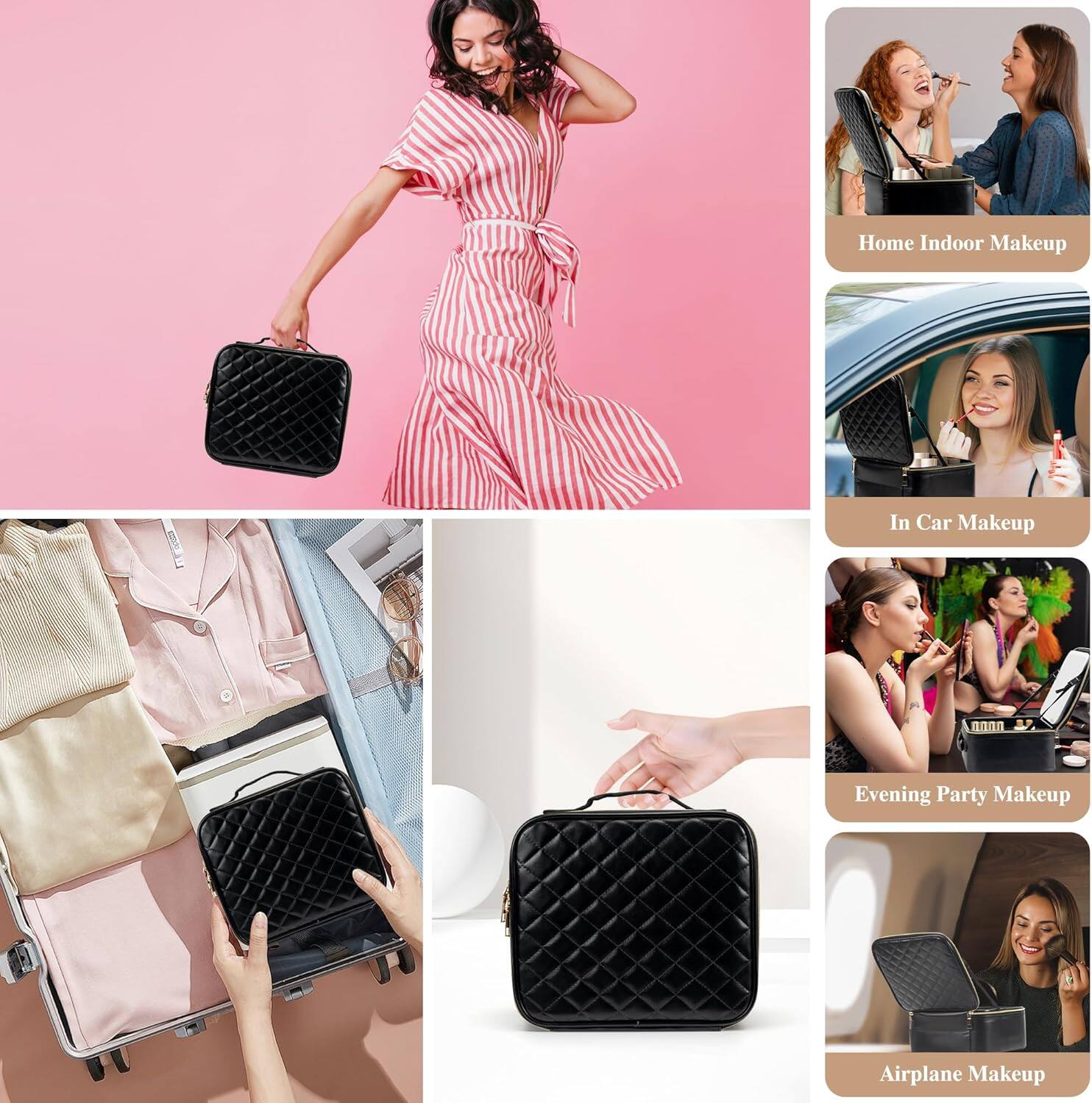 - Home Indoor Makeup
- In Car Makeup
- Evening Party Makeup
- Airplane Makeup