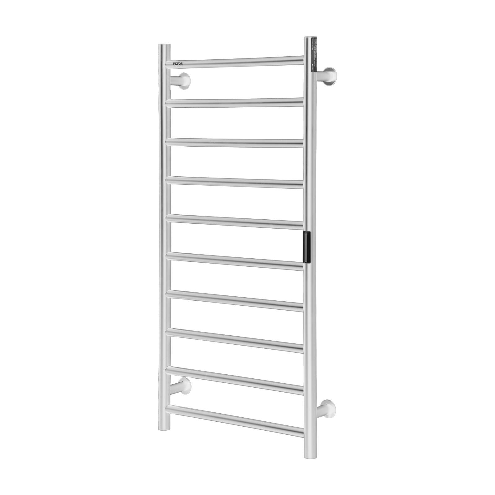 Alt View 5. VEVOR - 10 Bars Towel Warmer Rack, Wall Mounted Heated Towel Rack for Bathroom, IPX5 Waterpoof Towel Heater Rack - Silver.