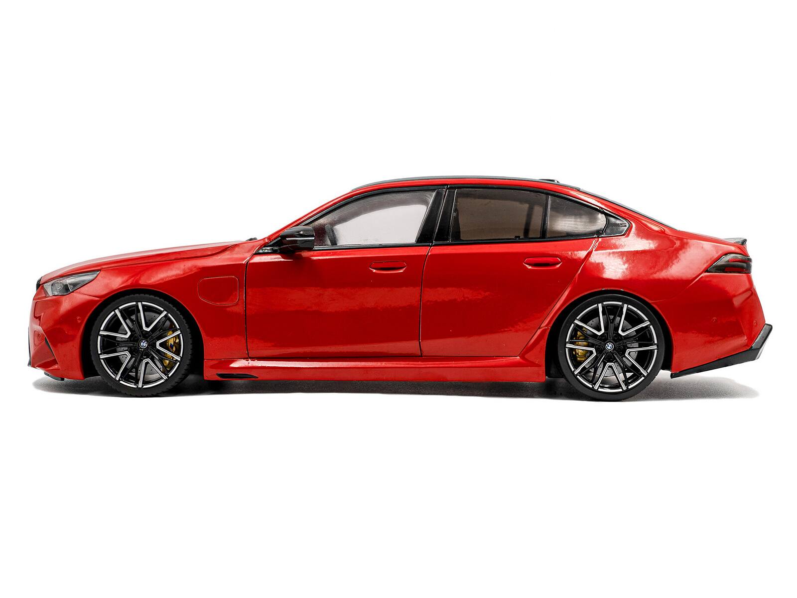 Alt View 2. Solido - 2025 BMW M5 Fire Red with Black Top 1/18 Diecast Model Car by Solido.