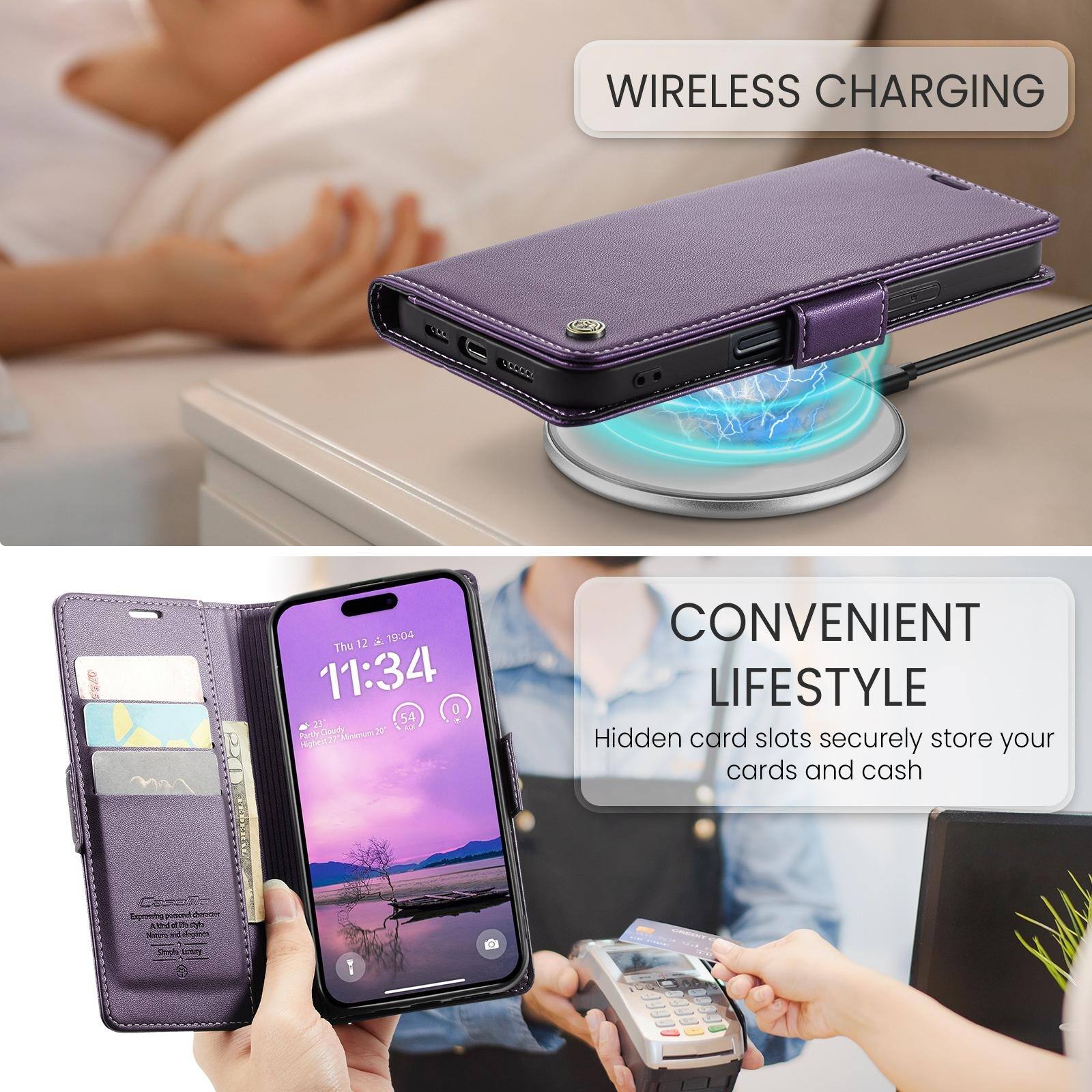 WIRELESS CHARGING

10000

12 19:04 Thu 11:34 0 23' 54 Partly Cloudy

CONVENIENT LIFESTYLE
Hidden card slots securely store your cards and cash