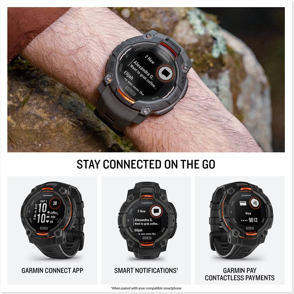 CTRL 4ELU LIGHT UP 2 GARMIN New ABC DOWN Want Alexandra to Elijah - grab G. VOM coffee.. SOLAR seen the BACK SEO S4B STAY CONNECTED ON THE GO TOICH GARMIN BANSEIN SAT 1 38  10 F * e 5:56 - 99d I 10 d3 ST FARMIN ETRL LIBAT 2 New E  Alexandra G. Want t0 grab coffee... DOWN Elijah  - VeS sn The SOLAR GPS DNN ADD Visa .... 9012 SOLAS GARMIN CONNECT APP SMART NOTIFICATIONS' GARMIN PAY CONTACTLESS PAYMENTS "When paired with your compatible smartphone